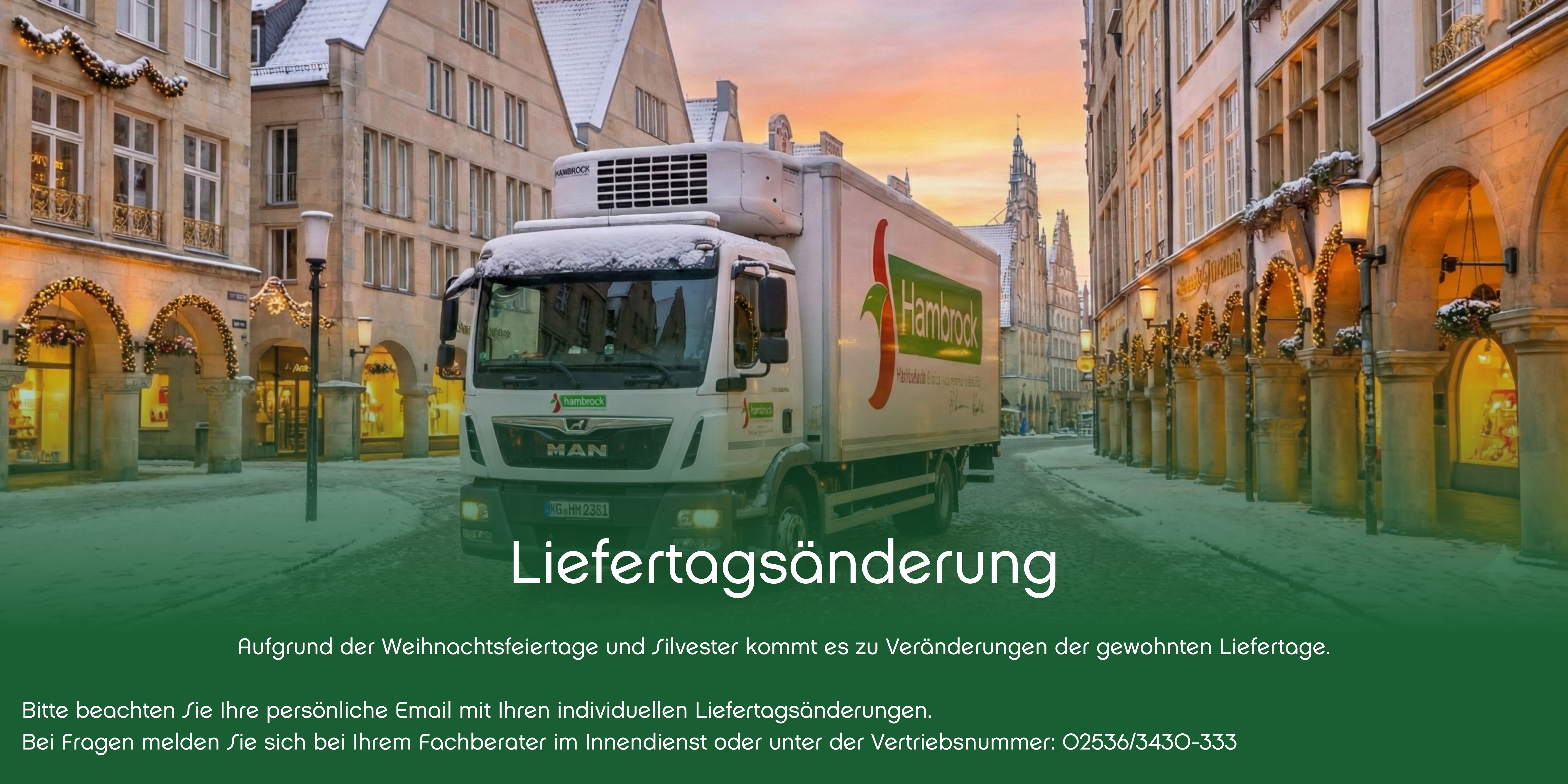 Liefertagsänderung Weihnachten Ein Lastwagen auf der Straße